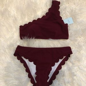 Burgundy Cupshe Bikini
